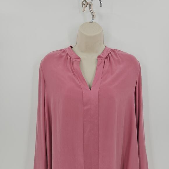 J‎ Jill 100% Silk Top Womens SZ M Petal Pink Boho Beachy Coastal Quiet Luxury - Picture 2 of 6